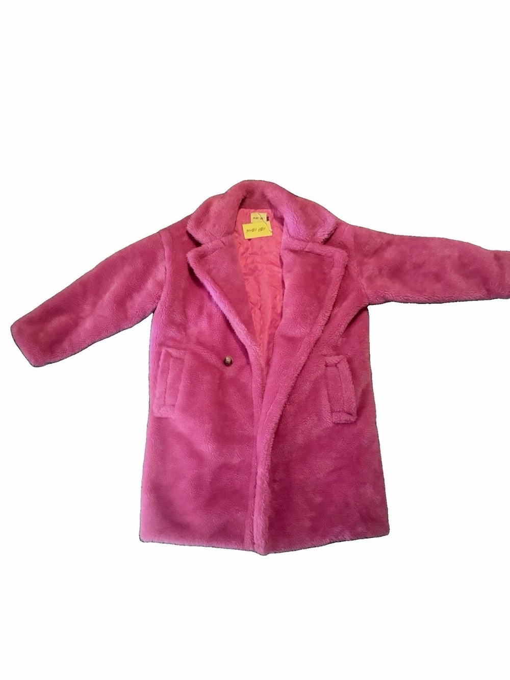 Shady Lady Plush Teddy Coat in Hot Pink